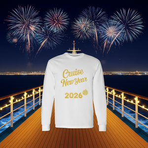T-shirt a maniche lunghe Cruise New Year 2026, girocollo unisex in cotone, abbigliamento per feste in famiglia - Product Image 2