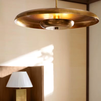 Luminaire suspendu en laiton de style moderne du milieu du siècle, lampe de plafond vintage en forme de dôme, lustre rétro en laiton pour îlot de cuisine et salle à manger