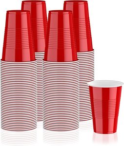 Vasos de Plástico Rojos Desechables de 16 oz para Fiestas, Juegos Temáticos, Actividades Escolares, Barbacoas, Reuniones y Celebraciones - Product Image 1
