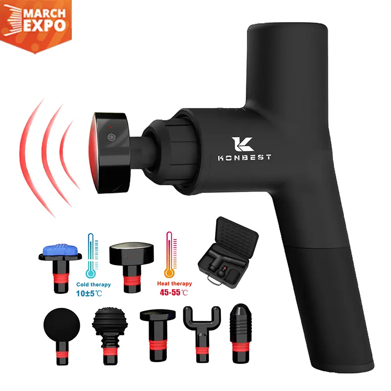 Konbest 2024 New Design Brushless Massager 30 speed Low Sound gun massage machine Professional Vibration Muscle Massage Gun