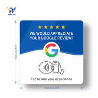 Dayanıklı PVC NFC 213 QR Google İnceleme Kartı, Yapışkanlı Arka Yüzeyli, 13.56MHz, Akıllı Telefon NFC Uygulaması ve Sosyal Medya için