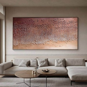 Arte Mural Neutral Estilo Wabi Sabi, Pintura al Óleo sobre Lienzo Texturizado 3D Hecha a Mano, Decoración de Pared para Sala de Estar, Decoración de Interiores de Hotel - Product Image 1
