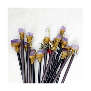 DIY 18cm Hada venta al por mayor piedra de cristal natural sol chino <span class=keywords><strong>redbud</strong></span> Horquillas para el cabello peine accesorios para el cabello de moda para mujeres regalos - Product Image 6