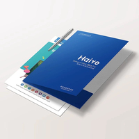 Carpeta de Presentación A4 con Diseño de Logotipo Empresarial, Ranura para Tarjetas de Visita, Bolsillo Doble, Plegable y Personalizable