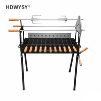 Grill électrique rotatif en acier inoxydable pour charbon de bois, 40 brochettes, automatique, pour Arrosticini, avec contrôle tactile de sécurité et système Flame Tamer