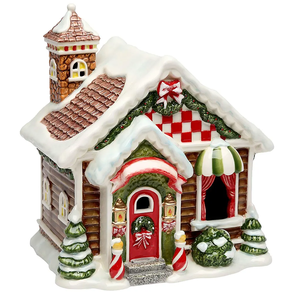 Rumah Lampu Desa Santa Klaus Keramik Natal