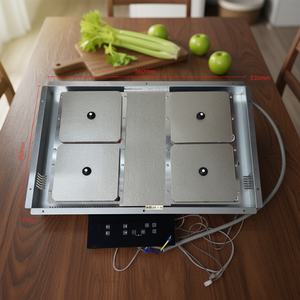 Table de <span class=keywords><strong>cuisson</strong></span> à induction électrique encastrable invisible <span class=keywords><strong>4</strong></span> <span class=keywords><strong>feux</strong></span> en acier inoxydable céramique écologique pour la maison - Product Image 2