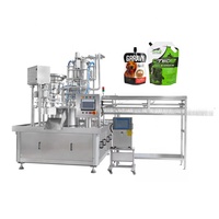 Machine de remplissage et de bouchage automatique pneumatique à grande vitesse avec moteur PLC pour sachets souples de liquides, garantie 1 an