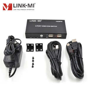 Commutateur KVM <span class=keywords><strong>HDMI</strong></span> 4K à 2 ports avec prise en charge HDCP 2.2/1.4, compatible 4K30Hz, commutation automatique, raccourcis clavier - Product Image 1