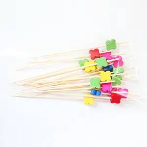 J & M 100PC <span class=keywords><strong>Count</strong></span> 4.7in bốn-pental thiết kế màu các loại thân thiện với môi tre Cocktail dính dùng một lần đính cườm dính cho thanh công cụ - Product Image 3