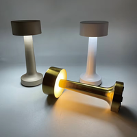 Lampe de table rechargeable, petite, pour restaurant, dîner, lampe portable en métal à intensité variable, tactile, pour salle à manger, patio, bar