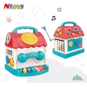 Jeu d'éveil multifonctionnel Montessori pour bébé : <span class=keywords><strong>Maison</strong></span> musicale lumineuse en plastique coloré pour l'éducation précoce et la cognition - Product Image 3