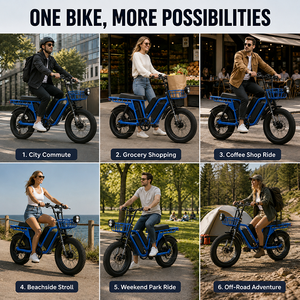 Bicicleta con Cuadro de Acero de Alto Carbono, 7 Velocidades, Gran Capacidad de Carga para Dos Personas, CS-L19, Cuadro de Acero de Alto Carbono - Product Image 2