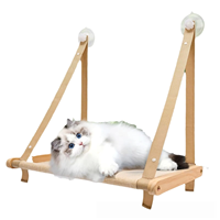 Hamac de fenêtre pour chat, lit mural en bois avec ventouses, hamac toutes saisons, structure d'escalade, jouet, maison/arbre pour chat