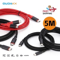 Câble USB 3.2 Gen2 Type C Rapida 5M en nylon tressé 100W PD3.1, charge rapide, certifié E-Marker CE, cordon de données pour ordinateur portable, vente en gros