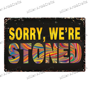 Sorry We are Stoned Drunk Plaque métallique vintage Living Room bar bureau atelier décoration murale enseignes en étain - Product Image 6