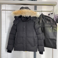 Manteau d'hiver de style classique de haute qualité, chaud, coupe-vent, véritable fourrure de coyote, parka canadienne pour homme, veste en duvet d'oie