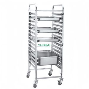 Chariot de service alimentaire 4 roues en acier inoxydable <span class=keywords><strong>pour</strong></span> hôtel, support de rangement <span class=keywords><strong>pour</strong></span> accessoires de cuisine 2026 - Product Image 1