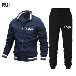 RUIQUWIN Custom Wholesale Men's Sportswear Comfortable and Breathable Casual Sports <b>Suit</b> Stylish Minimalist <b>Jacket</b> - Product Image 1