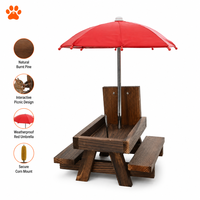 Mangeoire à écureuils en bois avec parasol, station d'alimentation créative pour animaux sauvages, pour la décoration de jardin extérieur