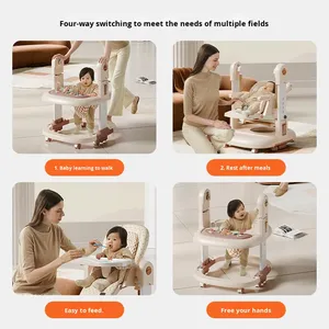 Seggiolone 3-in-1 in Plastica per Bambini, Sedia a Dondolo Multifunzionale, Passeggino e Seggiolino da Tavolo per Bambini - Product Image 4