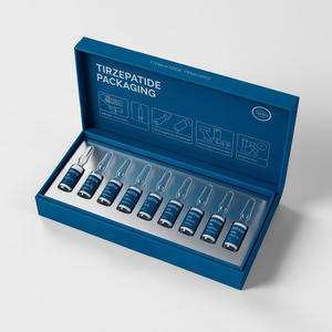 Luxe zwarte magnetische peptide-flacon verpakking met gouden opdruk voor 10ml flacon, private label merkverpakking - Product Image 1