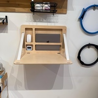 Bureau mural convertible moderne en bois avec design portable pour le bureau à domicile et la salle de séjour