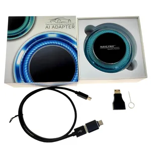 Navlynx ApplePie UFO Adaptador Car Play Smart Box Ai Box para Apple Carplay Android Car Wireless Dongle YouTube Netflix GPS