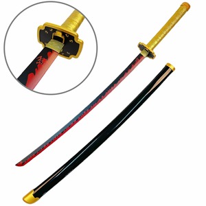 Épée <span class=keywords><strong>Katana</strong></span> de style japonais Tueur de démons Rengoku Kyoujurou Personnage d'anime Épée de jouet en bois véritable de samouraï - Product Image 5