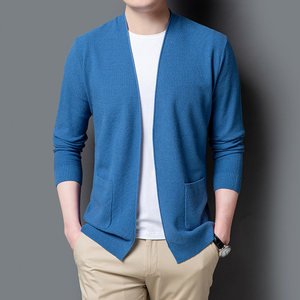 Derong Manufacturer ODM/OEM Knit Man <strong>Cardigan</strong> Sweater with Pocket Casual Pure Color <strong>Men's</strong> Sweater <strong>Cardigan</strong> for <strong>Men</strong> - Product Image 3