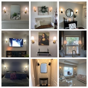 Appliques murales modernes pour la décoration de la maison, abat-jour en tissu doré à intensité variable, applique murale rechargeable <span class=keywords><strong>sans</strong></span> <span class=keywords><strong>fil</strong></span> pour le couloir du salon - Product Image 6