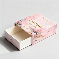 Boîte à parfum rose au design élégant avec poignée coulissante, emballage personnalisé avec logo