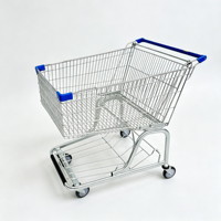 Chariot de magasin 190L en métal, chariot de courses robuste en acier pour supermarché, chariot de courses pour fruits et légumes
