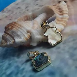 个性化合金镀金珍珠母贝壳动物项链吊坠首饰