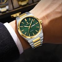 POEDAGAR 874 Hombres Fecha Semana Calendario 30M Resistente al agua Banda de acero inoxidable Relojes de cuarzo originales Manos luminosas Reloj