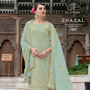 Lujoso conjunto de traje Anarkali para mujer con intrincado bordado a mano Salwar Suit para bodas, ocasiones festivas y celebraciones - Product Image 5