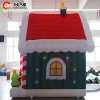 Maison de Noël gonflable 3x3m avec cannes en sucre et boîtes cadeaux, nouvelle conception, tente Grotte du Père Noël
