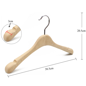 Cintres en bois de luxe <span class=keywords><strong>haut</strong></span> de gamme avec rainures antidérapantes pour femmes et vêtements pour enfants pour accrocher des chemises pour femmes - Product Image 3