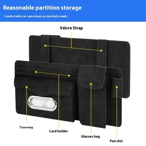 Đa chức năng xe Sun Visor hộp mô với kính mặt trời Clip vé chủ Organizer cho nội thất xe - Product Image 2