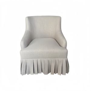Fauteuil d'appoint en coton de style français moderne avec jupe à volants, fauteuil rembourré pour salon, chambre à coucher, appartement - Product Image 3