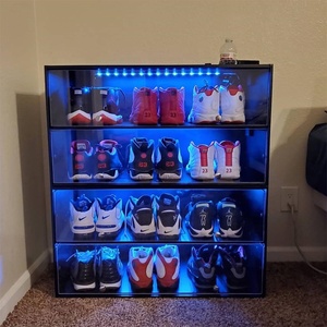 Fashion Design Custom Logo Giant Shoe Box Luxury Shoe Cabinet Rack Storage With Light