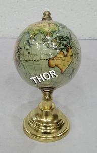 Vintage Multi-Color <b>Rotated</b> World <b>Globe</b> with Brass Polished Base Nautical Table Decor for Schools and Desks Geography Product - Product Image 3