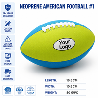 Ballon de football américain gonflable en néoprène, taille 1, avec logo personnalisé, toucher doux, mini ballon d'entraînement pour enfants, jeu promotionnel en plein air