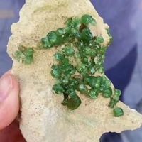 Spécimen minéral de grenat démantoïde naturel personnalisé pierre de cristal brut vert pour la décoration de la maison