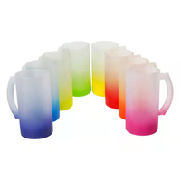 Mug à bière en verre givré transparent de 16 oz pour sublimation, avec poignée
