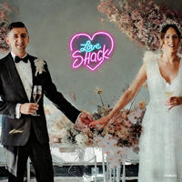 Neonawall Enseigne néon LED personnalisée en forme de cœur rose et bleu, étanche IP65, pour décoration murale commerciale de mariages, B&B, hôtels et cafés