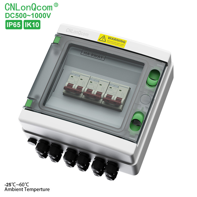 CNLonQcom IP65 Waterproof Customizable DC500V/DC1000V Distribution Box 3in 3out PV Combiner Box