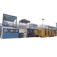 Edificio de Contenedores Modular de Dos Pisos Personalizado, Complejo de Tiendas en Contenedores, Centro Comercial en Contenedores para Restaurantes y Comercios Minoristas