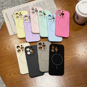 Nuova custodia magnetica in silicone liquido per <span class=keywords><strong>iPhone</strong></span> <span class=keywords><strong>13</strong></span> 14 15 16 <span class=keywords><strong>Pro</strong></span> Max <span class=keywords><strong>con</strong></span> <span class=keywords><strong>protezione</strong></span> per il pulsante di controllo della <span class=keywords><strong>fotocamera</strong></span>, <span class=keywords><strong>cover</strong></span> morbida - Product Image 2