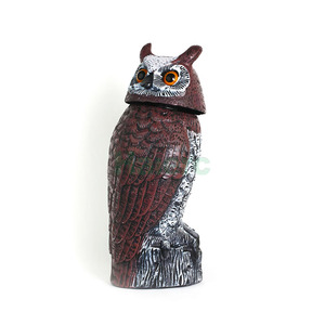 Statue de hibou Haierc Hibou solaire épouvantail dissuasif avec des yeux rouges effrayer les oiseaux pour la cour oiseau effrayer le hibou - Product Image 3